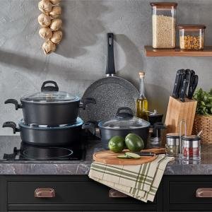 Montenegro 7 Parça Granit Tencere & Tava Seti