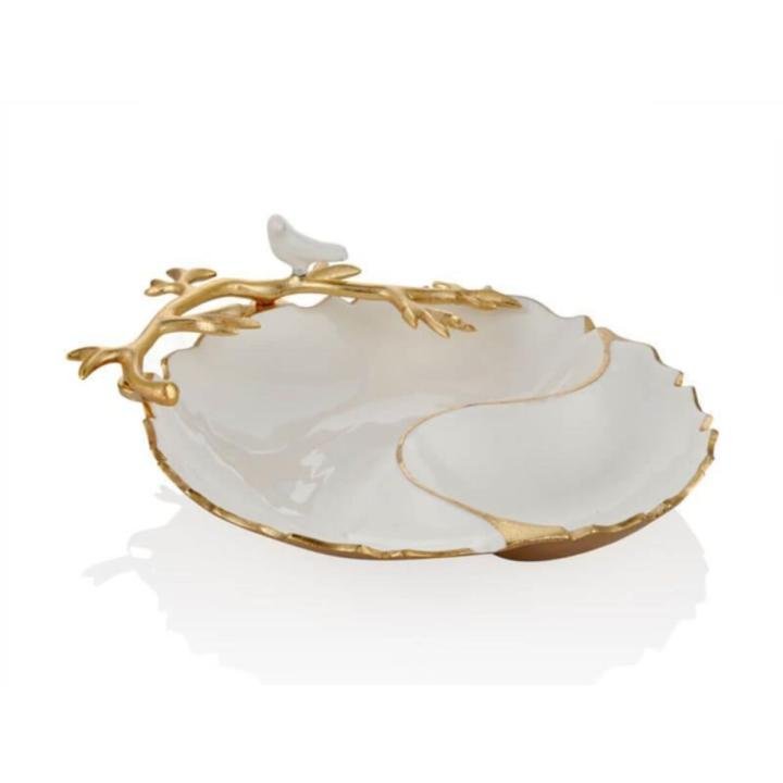 La Medore Love Bird Serisi Beyaz Sosluklu Kase 36x33x11 Cm