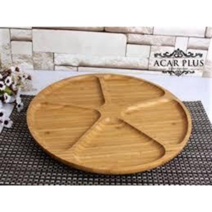5 Bölmeli Dönerli Bambu Sunum Tepsisi 34cm