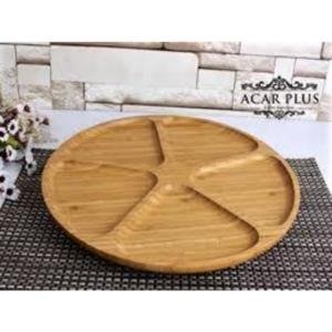 5 Bölmeli Dönerli Bambu Sunum Tepsisi 34cm