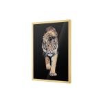 King Leopar Desenli Dikdörtgen Tablo 52x72 cm