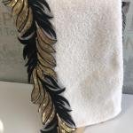 Mariva Black/gold 50*90 Ekru Havlu Verse-reverse