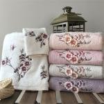 Felinda - 3d Nakışlı Bambu Havlu 6 Ad. (50X90)