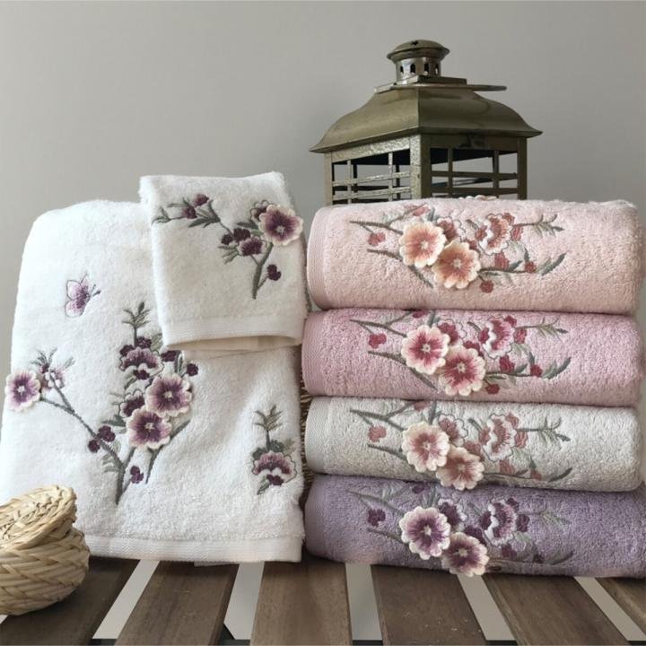 Felinda - 3d Nakışlı Bambu Havlu 6 Ad. (50X90)