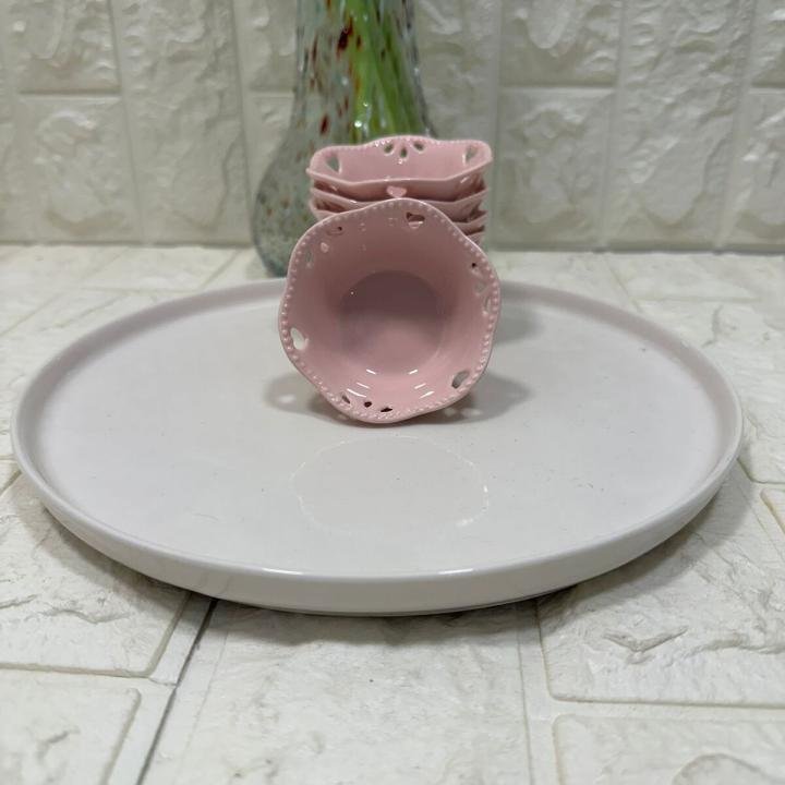 6 lı Mini Kase Porselen - Sosluk - Reçellik 8x4 cm