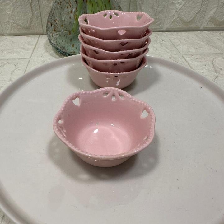 6 lı Mini Kase Porselen - Sosluk - Reçellik 8x4 cm