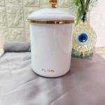 Porselen Kapaklı Emaye Kavanoz 15 Cm Kavanoz - Beyaz