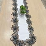 Özel Üretim Runner Krem-Siyah 45 x 140