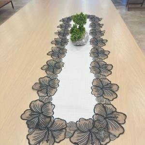 Özel Üretim Runner Krem-Siyah 45 x 140