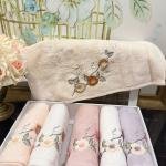 Selina - %70 Bambu / %30 Pamuk Nakışlı El Havlusu - 6'lı Set 50x90