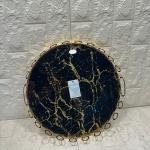 TEPSİ YUVARLAK BÜYÜK MERMER GOLD 35 cm