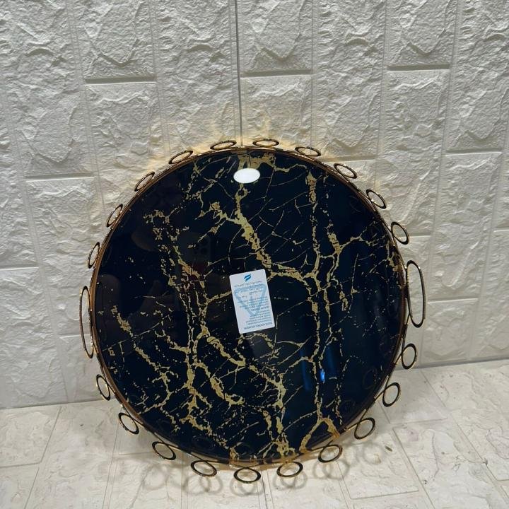 TEPSİ YUVARLAK BÜYÜK MERMER GOLD 35 cm