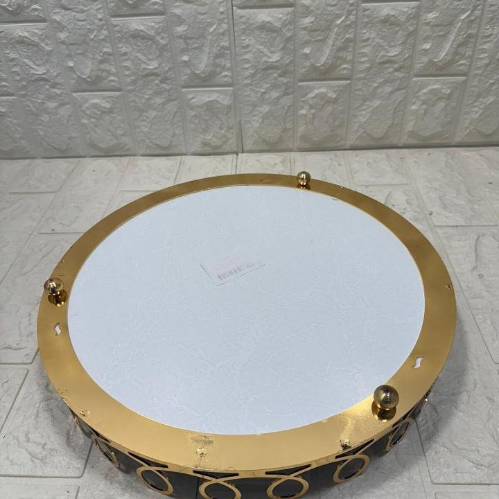 TEPSİ YUVARLAK BÜYÜK MERMER GOLD 35 cm