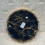 TEPSİ YUVARLAK BÜYÜK MERMER GOLD 35 cm