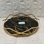 TEPSİ YUVARLAK BÜYÜK MERMER GOLD 35 cm