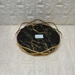 TEPSİ YUVARLAK BÜYÜK MERMER GOLD 35 cm