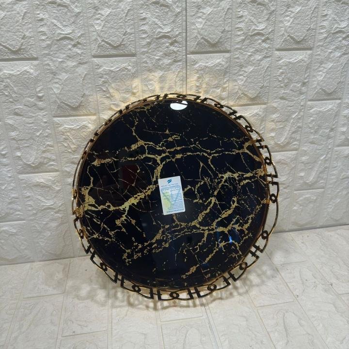 TEPSİ YUVARLAK BÜYÜK MERMER GOLD 35 cm