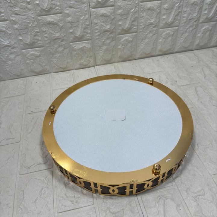 TEPSİ YUVARLAK BÜYÜK MERMER GOLD 35 cm