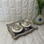 2 li Kahve Fincan Takımı  Altın Dekorlu