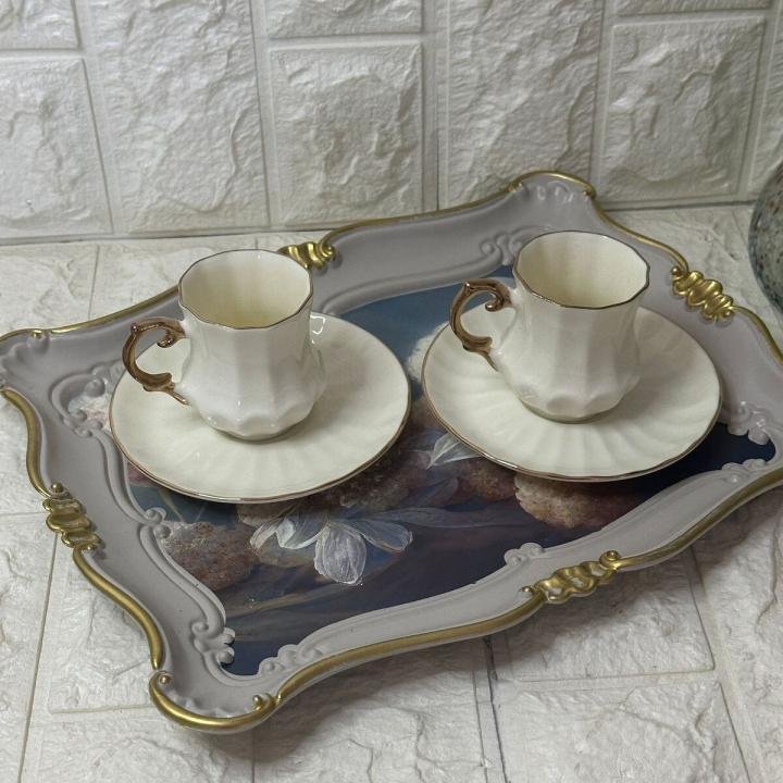 2 li Kahve Fincan Takımı  Altın Dekorlu