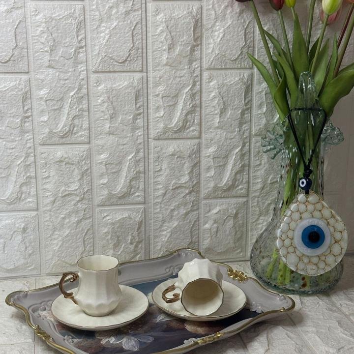 2 li Kahve Fincan Takımı  Altın Dekorlu