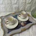 2 li Kahve Fincan Takımı  Altın Dekorlu