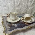 2 li Kahve Fincan Takımı  Altın Dekorlu
