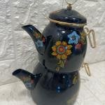 Emaye Çaydanlık Takımı Glore Lorena Siyah