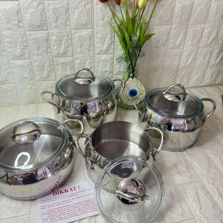 Tencere Seti Çelik 8 Parça