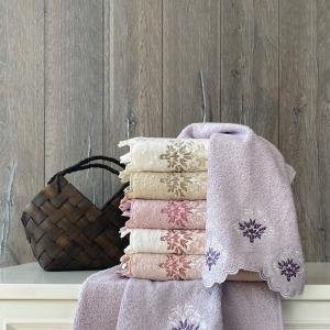 TIRA - %70 Bambu / %30 Pamuk Nakışlı El Havlusu - 6'lı Set 50x90