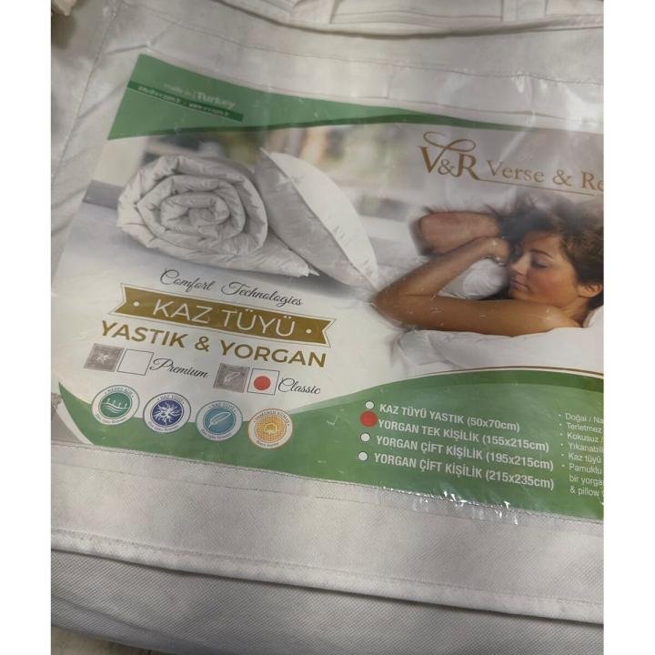Kaz Tüyü Yorgan 155*215 %10 Gıdı Tüyü Tek Kişilik Clasic