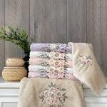 FIONA - %70 Bambu / %30 Pamuk 3d Nakışlı El Havlusu - 6'lı Set 50x90