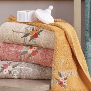 HOME - %70 Bambu / %30 Pamuk Suzeni Nakışlı El Havlusu - 6'lı Set 50x90