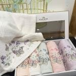 ATIVA - %70 Bambu / %30 Pamuk 3D Nakışlı El Havlusu - 6'lı Set 50x90