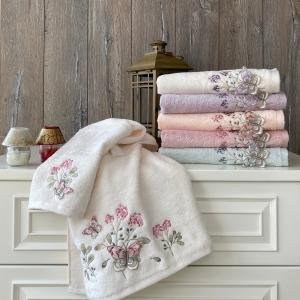 ATIVA - %70 Bambu / %30 Pamuk 3D Nakışlı El Havlusu - 6'lı Set 50x90