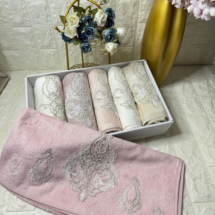 FRANSIZ GİPÜRLÜ Bambu Havlu 6 Ad. (50X90)