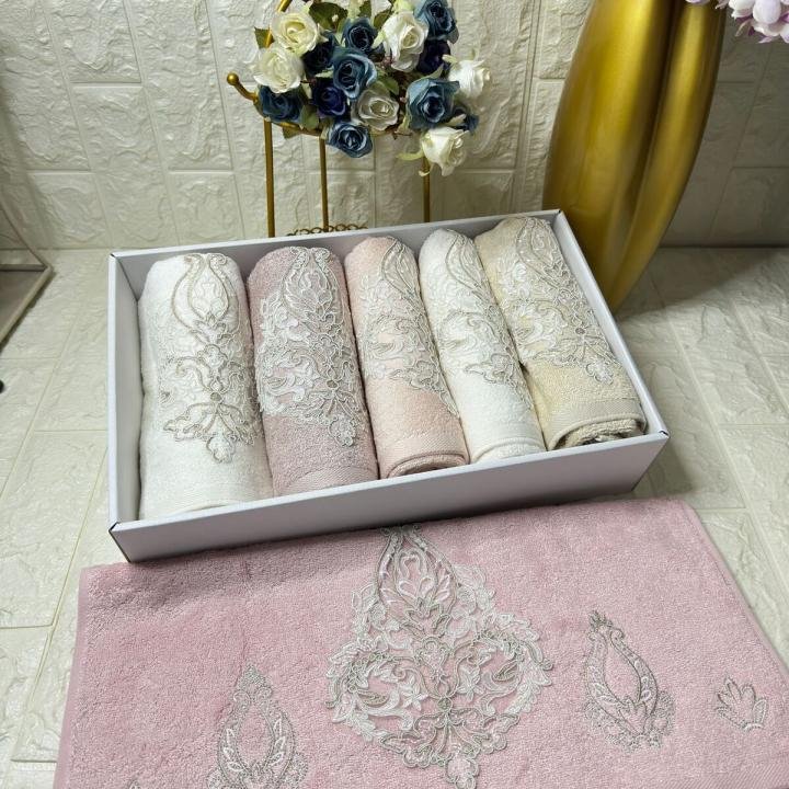 FRANSIZ GİPÜRLÜ Bambu Havlu 6 Ad. (50X90)