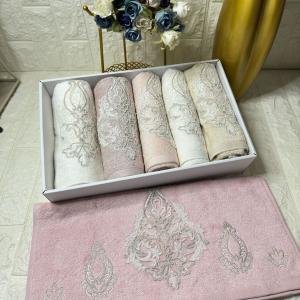 FRANSIZ GİPÜRLÜ Bambu Havlu 6 Ad. (50X90)