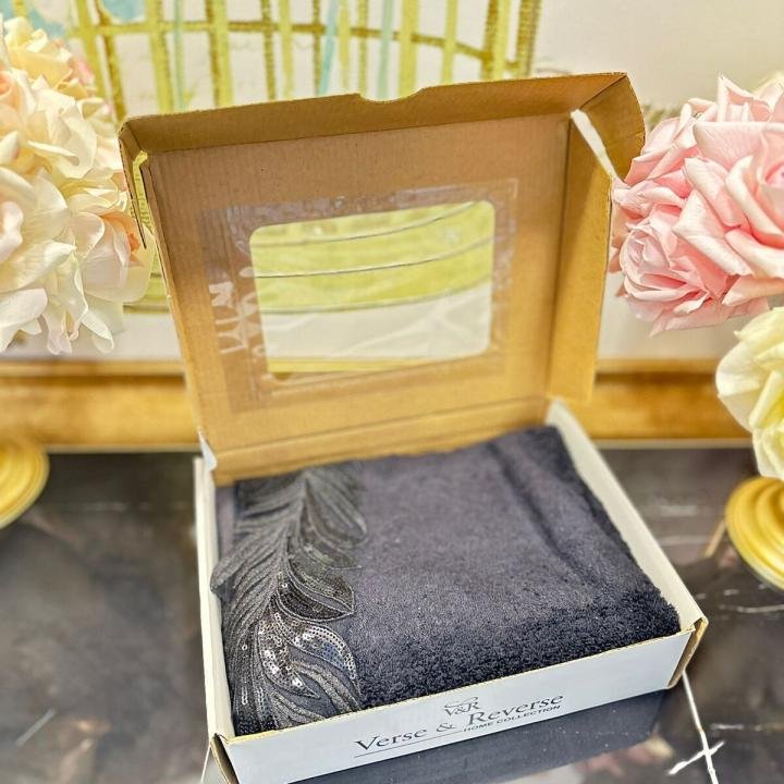 Mariva Siyah 50*90 Havlu Verse-reverse