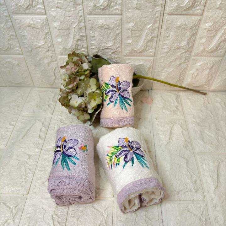 3'lü  Mutfak Havlusu  Nakışlı Bambu 50x30 Cm