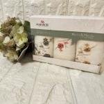 3'lü  Mutfak Havlusu Tafting Nakışlı %100 Pamuk 50x30 Cm