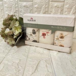 3'lü  Mutfak Havlusu Tafting Nakışlı %100 Pamuk 50x30 Cm