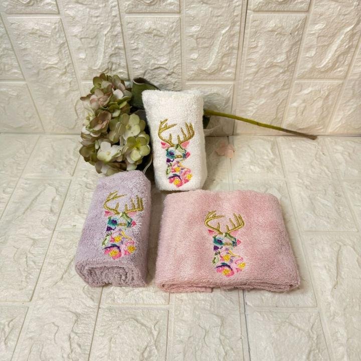 3'lü  Mutfak Havlusu  Nakışlı Bambu 50x30 Cm