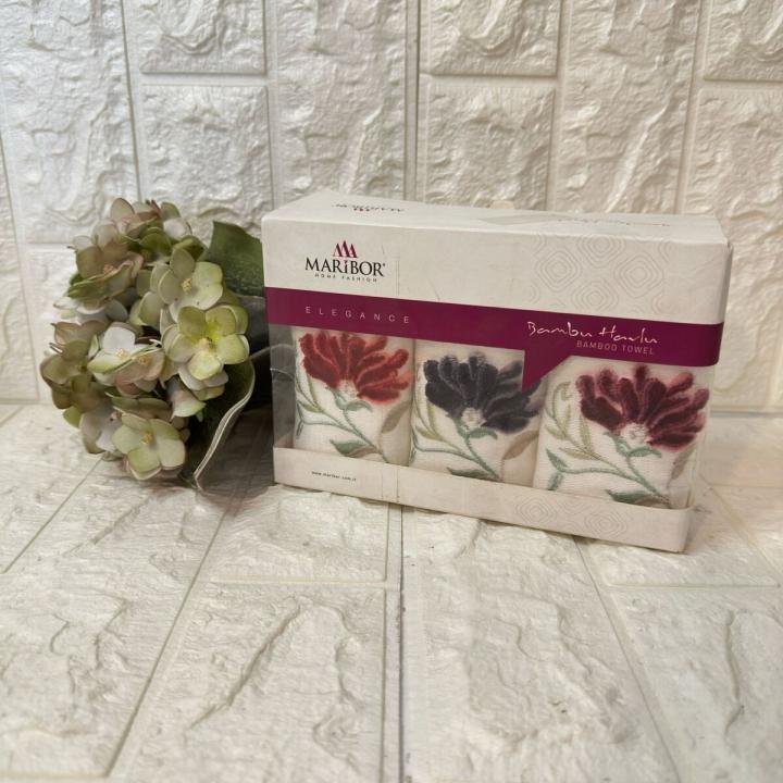 3'lü  Mutfak Havlusu Tafting Nakışlı %100 Pamuk 50x30 Cm