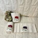 3'lü  Mutfak Havlusu Tafting Nakışlı %100 Pamuk 50x30 Cm