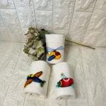 3'lü  Mutfak Havlusu Tafting Nakışlı %100 Pamuk 50x30 Cm