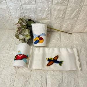 3'lü  Mutfak Havlusu Tafting Nakışlı %100 Pamuk 50x30 Cm