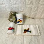 3'lü  Mutfak Havlusu Tafting Nakışlı %100 Pamuk 50x30 Cm