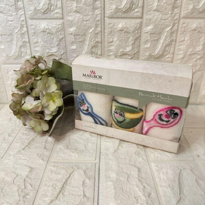 3'lü  Mutfak Havlusu Tafting Nakışlı %100 Pamuk 50x30 Cm