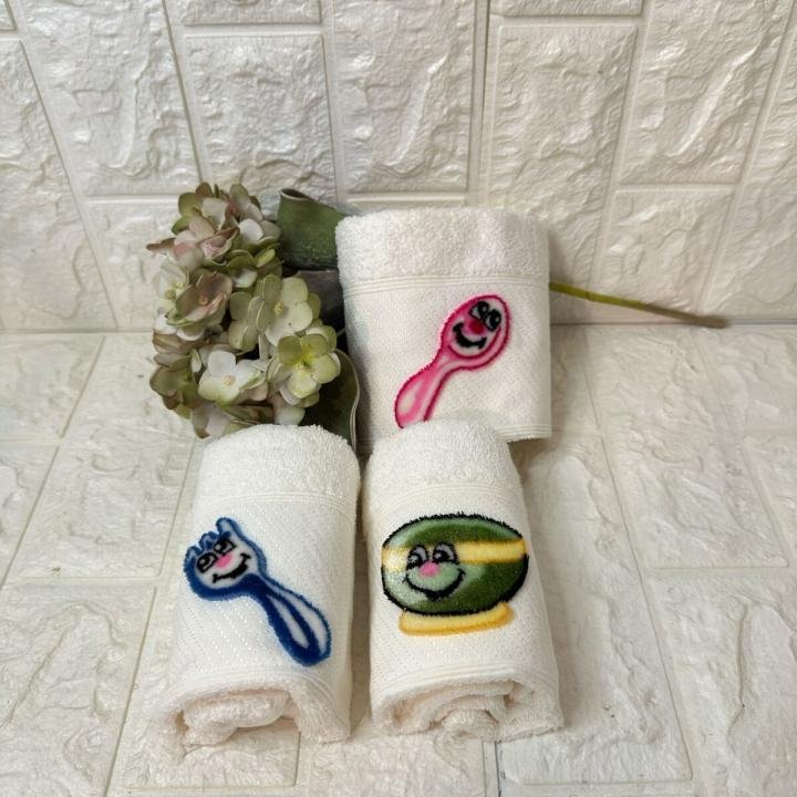 3'lü  Mutfak Havlusu Tafting Nakışlı %100 Pamuk 50x30 Cm